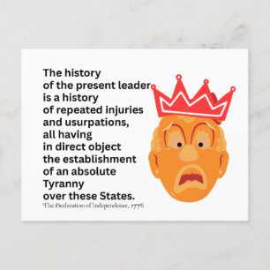 America 250 Declaration of Independence Tyranny Postcard