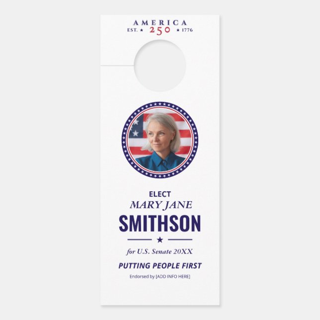 America 250 Democratic Political Outreach Campaign Door Hanger (Front)