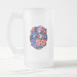 America 250 Deuce Frosted Glass Beer Mug