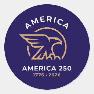 America 250 Eagle Emblem 1776–2026 Patriotic Classic Round Sticker