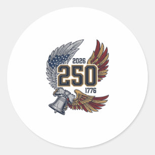 America 250 Eagle Wings 2026 Patriotic Design_1 Classic Round Sticker