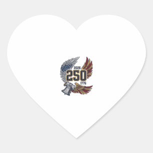 America 250 Eagle Wings 2026 Patriotic Design_1 Heart Sticker