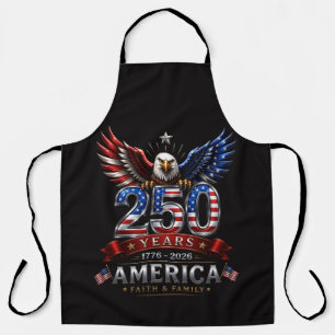 America 250 Faith Family Patriotic Eagle Apron