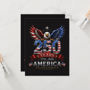 America 250 Faith Family Patriotic Eagle Invitation