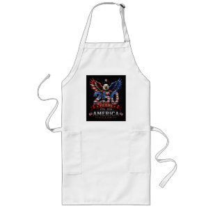 America 250 Faith Family Patriotic Eagle Long Apron