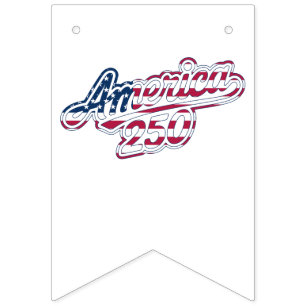 America 250 Flag Script Semiquincentennial Design