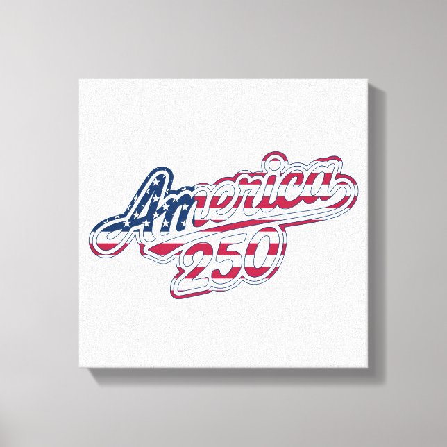 America 250 Flag Script Semiquincentennial Design Canvas Print (Front)