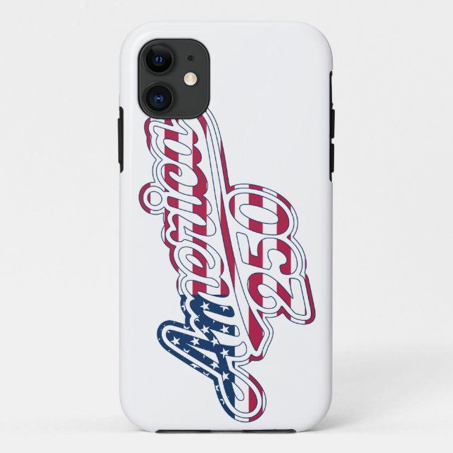America 250 Flag Script Semiquincentennial Design Case-Mate iPhone Case (Back)