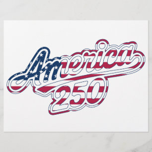 America 250 Flag Script Semiquincentennial Design Custom Letterhead