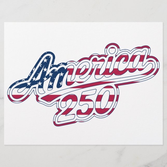 America 250 Flag Script Semiquincentennial Design Custom Letterhead (Front)