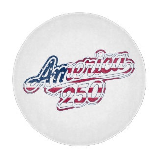 America 250 Flag Script Semiquincentennial Design Cutting Board