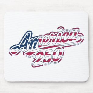 America 250 Flag Script Semiquincentennial Design Mouse Mat