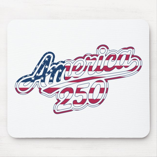 America 250 Flag Script Semiquincentennial Design Mouse Mat (Front)