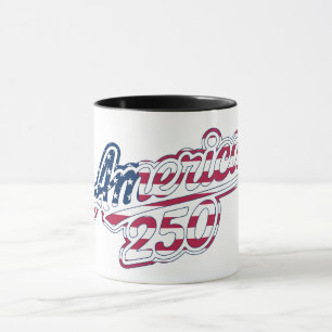 America 250 Flag Script Semiquincentennial Design Mug