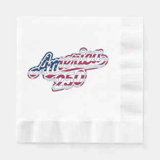 America 250 Flag Script Semiquincentennial Design Napkin