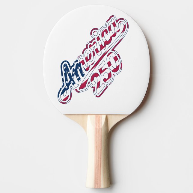 America 250 Flag Script Semiquincentennial Design Ping Pong Paddle (Front)