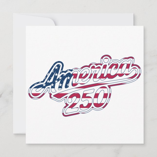 America 250 Flag Script Semiquincentennial Design Thank You Card (Front)
