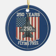America 250 Flying Free Ornament Patriotic Jet 177