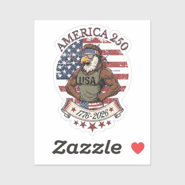 America 250 Fun Patriotic Eagle 4th of July Art (Sheet)