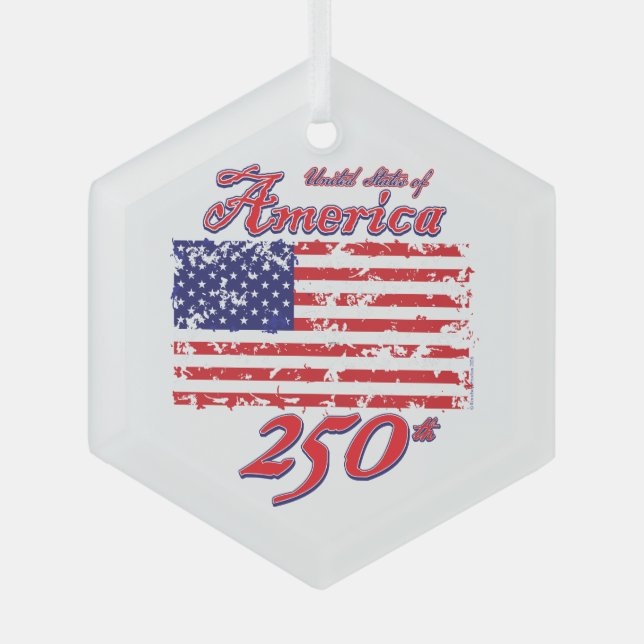 America 250 glass tree decoration (Front)