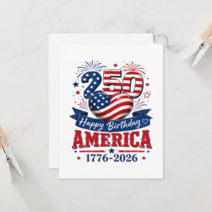 America 250 Happy Birthday Patriotic Celebration Invitation