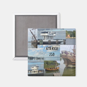 America 250 Jamestown/Williamsburg Boats and Water Magnet