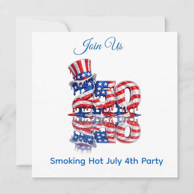 America 250 July 4th Key Chain Invitation (Front)