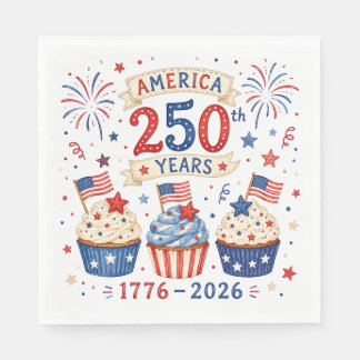 America 250 Napkins Red White Blue Party Dec