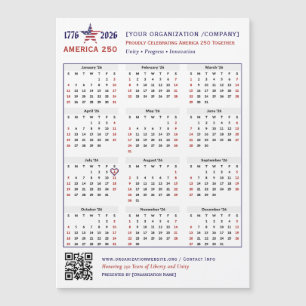 America 250 Patriotic 2026 Calendar Keepsake