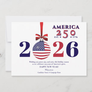 America 250 Patriotic Christmas 2025 Sponsor Donor Holiday Card