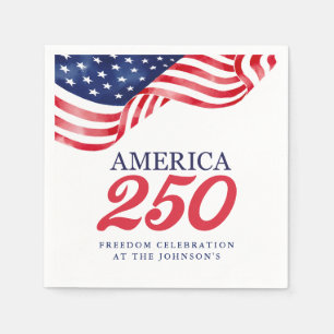 America 250 Patriotic Cocktail Napkins   July 4th 