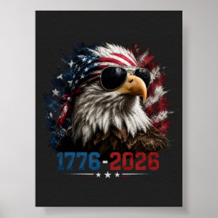 America 250 Patriotic Eagle Flag Poster