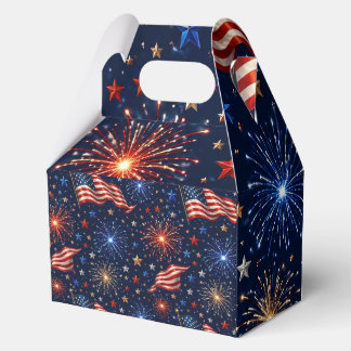 America 250 Patriotic Fireworks Flag Pattern Favour Box
