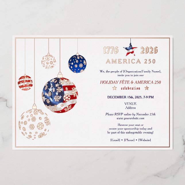 America 250 Patriotic Holiday Fête Anniversary (Front)