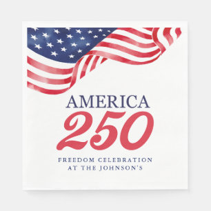 America 250 Patriotic Napkins July 4th BBQ