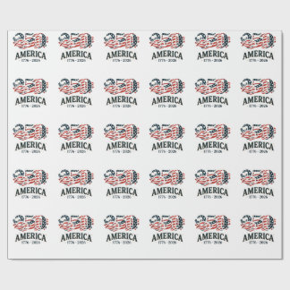 America 250 Patriotic Stars and Stripes  Wrapping Paper