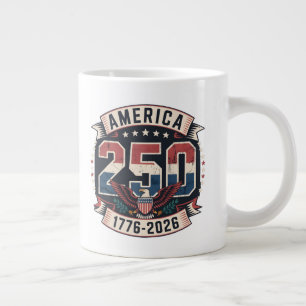 America 250 Patriotic Vintage Design Tri-Blend Large Coffee Mug