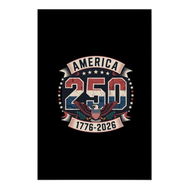 America 250 Patriotic Vintage Design Tri-Blend Poster (Front)