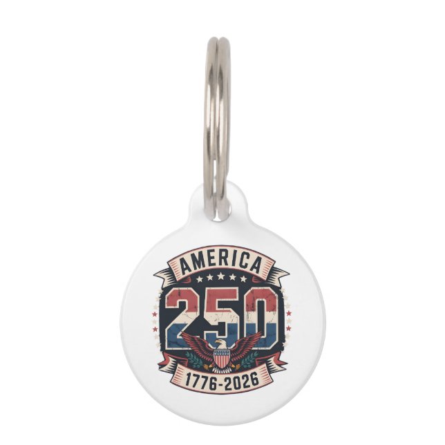 America 250 Patriotic  Vintage Style Design Pet Tag (Front)