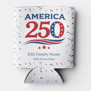 America 250: Personalised Family Reunion Party  Can Cooler