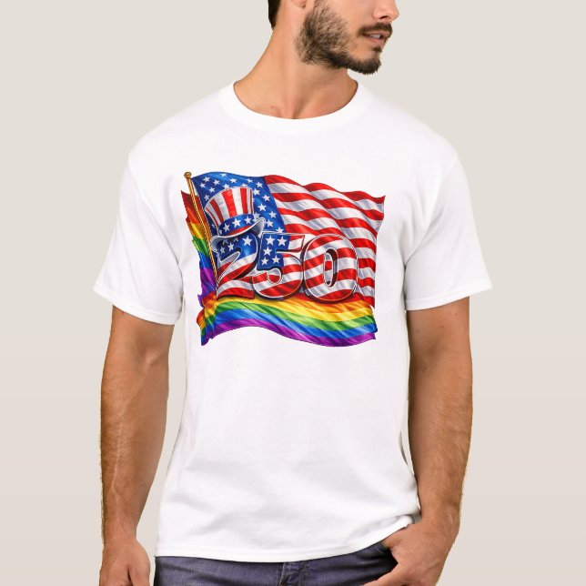 America 250 Pride Flag T-Shirt (Front)