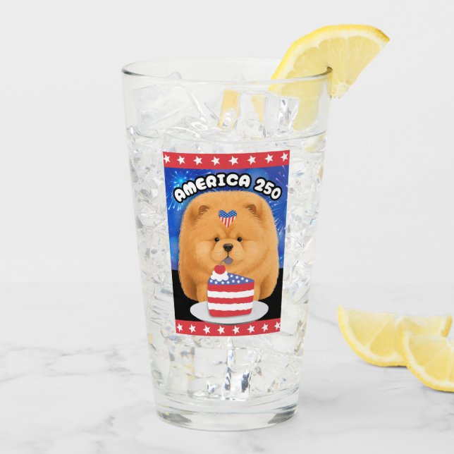 AMERICA 250  Red Chow Glass (Back Ice)