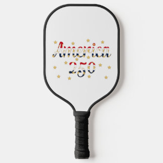 America 250 Red, White Blue Faux Gold Pickleball Paddle