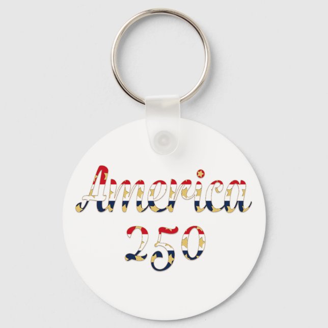 America 250  red white blue gold  key ring (Front)