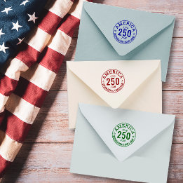 America 250 Round Family Organisation Business Rubber Stamp