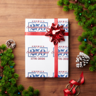 America 250 Semiquincentennial Graphic – 1776-2026 Wrapping Paper
