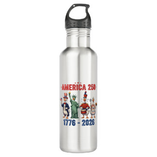 America 250 Silly Geese Funny Patriotic Water Bott 710 Ml Water Bottle