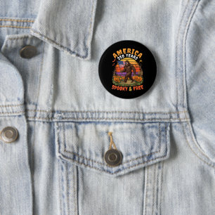 America 250 Spooky Halloween Bigfoot 6 Cm Round Badge