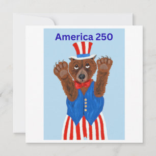 America 250 Uncle Sam Bear  Invitation