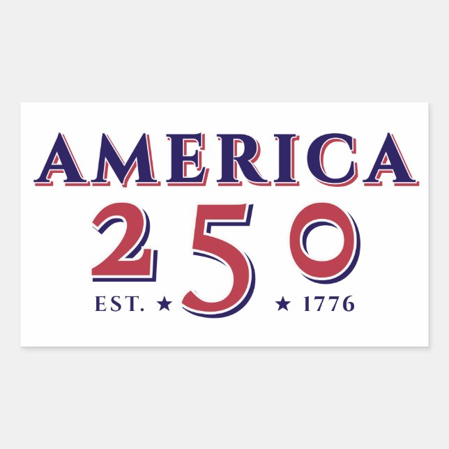 America 250 United States Patriotic Keepsake Gift Rectangular Sticker (Front)